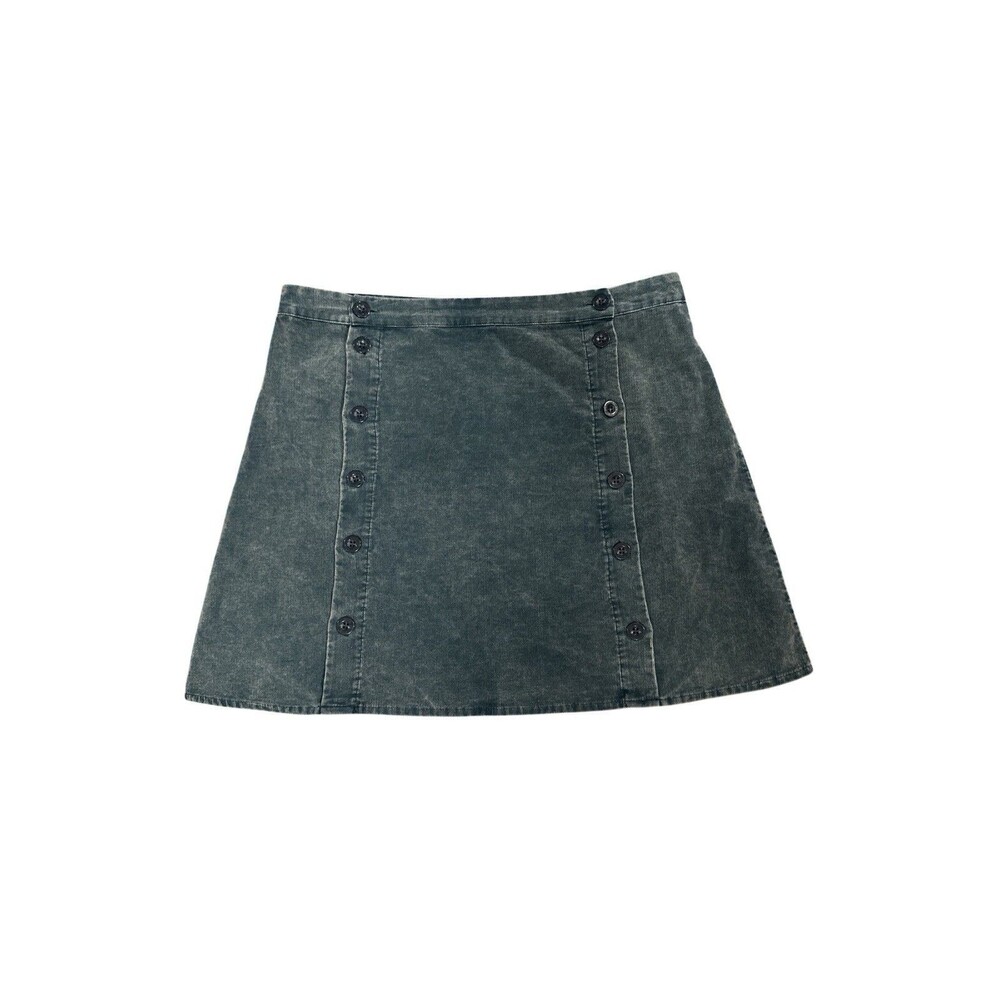 Sadie And Sage Woman's Large Mini Skirt Green Corduroy